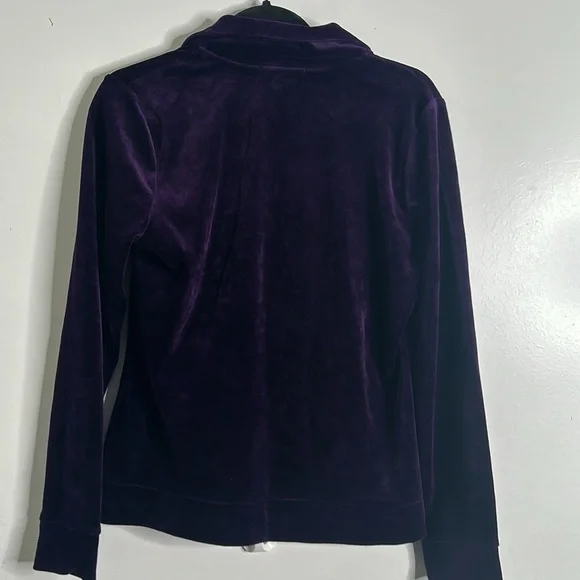 Lauren Ralph Lauren purple velvet 2 piece pants and jacket crest logo size m - Picture 10 of 11